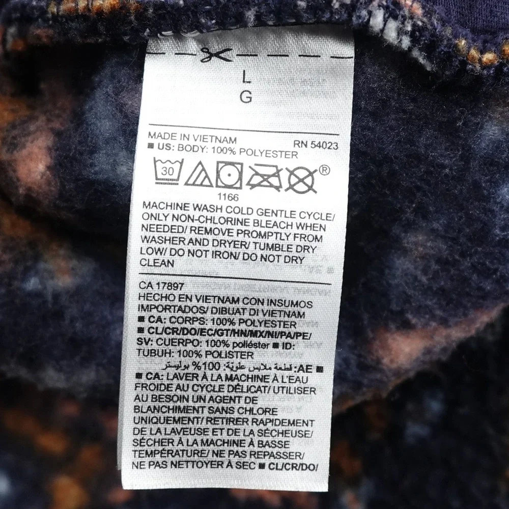 Old Navy Sweater Womens L Blue Aztec Geo Fluffy Fleece Mock Half Zip Pullover - Picture 4 of 7